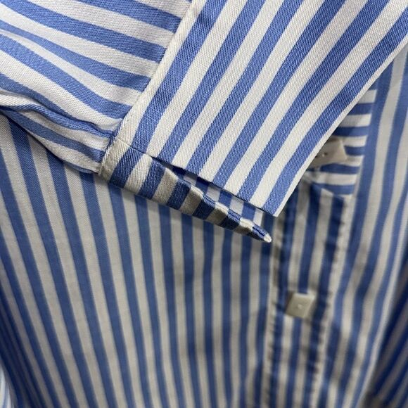 Soft Surroundings 1X On Pointe Palace Blue White Striped Button Details Tunic - Picture 15 of 16